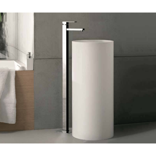 MISCELATORE MONOCOMANDO LAVABO DA PAVIMENTO Q DESIGN ART. QD18 CROMO DI REMER RUBINETTERIE