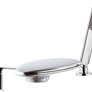 MISCELATORE BORDO VASCA BOCCA A CASCATA  E DOCCETTA I07UF DI REMER RUBINETTERIE