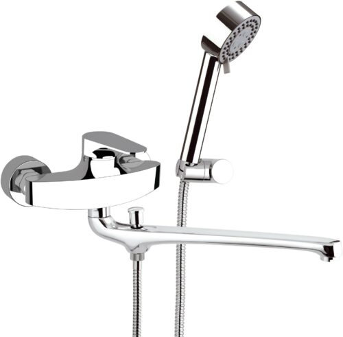 MISCELATORE LAVABO/VASCA CANNA FUSA LUNGA DEVIATORE KIT DOCCIA CLASS LINE L49 CROMO REMER RUBINETTERIE