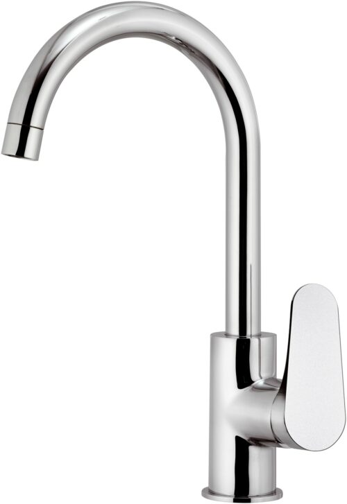 MISCELATORE LAVELLO MONOCOMANDO MONOFORO CLASS LINE L72 CROMO REMER RUBINETTERIE