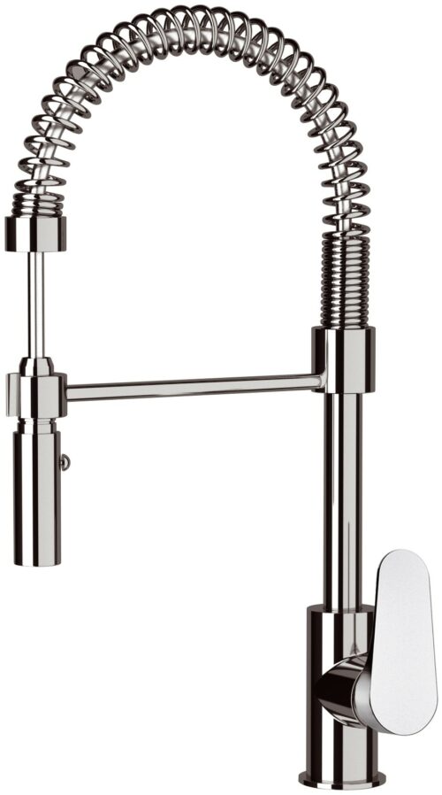 MISCELATORE LAVELLO MONOCOMANDO A MOLLA CON DOCCETTA CLASS LINE L77E CROMO REMER RUBINETTERIE