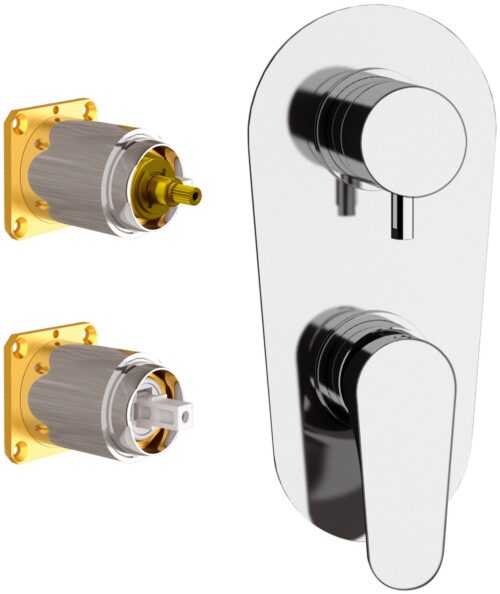 PARTE ESTERNA DOCCIA INCASSO 2 VIE L92KB CLASS LINE CROMO DI REMER RUBINETTERIE, DA ABBINARSI A RRBOX92