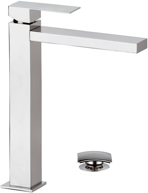 MISCELATORE MONOCOMANDO LAVABO ALTO LXL Q DESIGN ART. QD10LXL CROMO DI REMER RUBINETTERIE