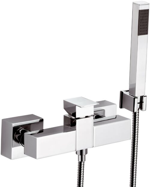 MISCELATORE DOCCIA ESTERNO CON DOCCETTA Q DESIGN ART. QD39 CROMO DI REMER RUBINETTERIE