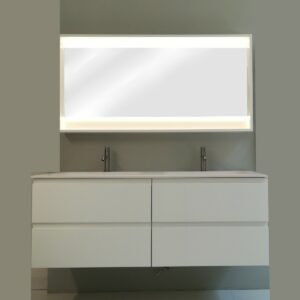 mobile moon doppio lavabo bianco opaco cm 140