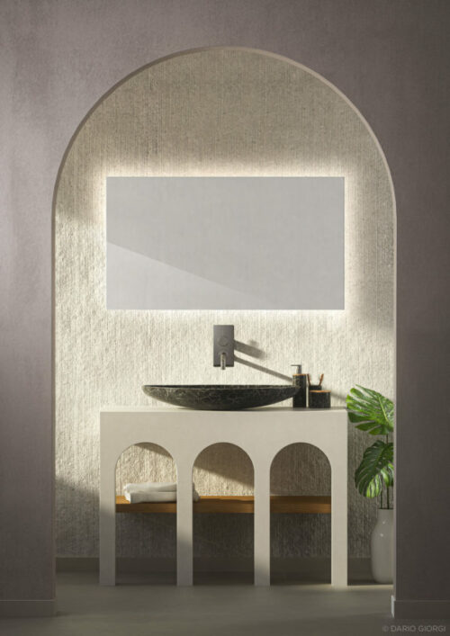 BLUEDESIGN - SPECCHIO FILUX/R H. 85 CM CON ILLUMINAZIONE